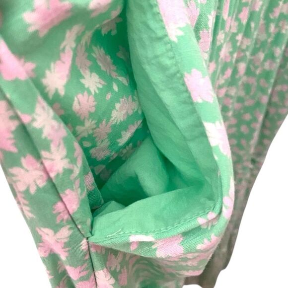 Who What Wear Green Floral Midi Puff Elbow Sleeve Dress in Size Large - Picture 13 of 14